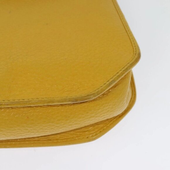 Christian Dior Hand Bag Leather 2way Yellow Gold Auth BA2590 - Picture 5 of 16